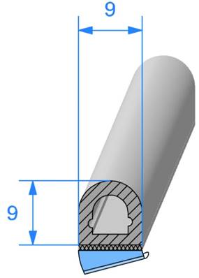 Profil REF 567 Mousse EPDM avec Adhésif