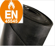 Feuille EPDM feu/fum noir Epaisseur 2 mm hauteur 1400 mm EN-45545-2-RL20 ML