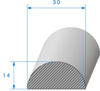 Joint Cellulaire Demi Rond REF DCM30- Mousse EPDM Noir -Ø30 MM