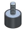 Plot Cylindrique Type Mâle/Femelle Ø25.5 x 19 mm - vis M8 - 55 Shore