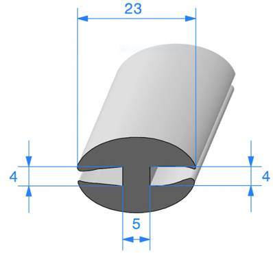 Profil REF 307 - Joint pour Glaces et Pare-brise - EPDM noir 70 Shores A+/-5