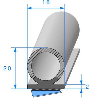 Profil REF 697- Bi-Composant EPDM 90 Shores A+/-5 Et Cellulaire