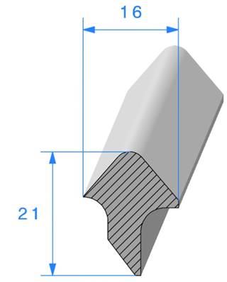 Profil REF 65 - Mousse EPDM Noir