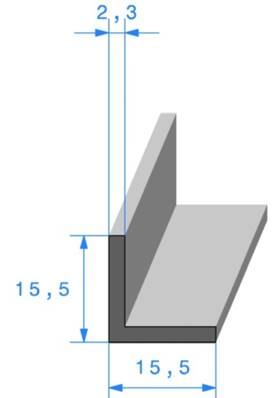 Profil REF 853 - joint en L - EPDM Noir -70 Shores A+/-5