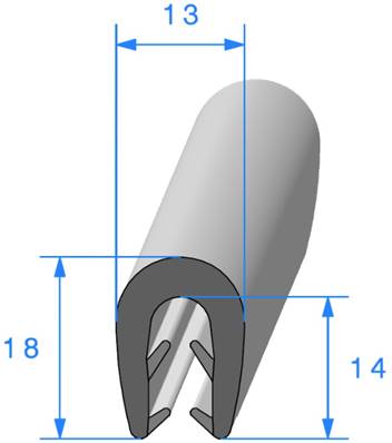 Profil REF 502 - Pince EPDM 95 Shores A+/-5