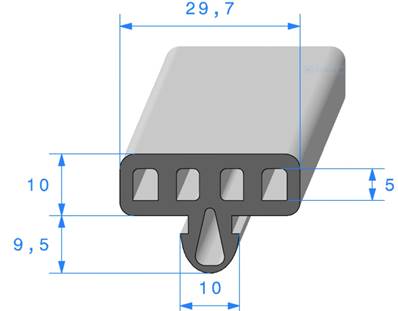 Profil REF 631 Pour Protection Glace EPDM noir 70 Shores A+/-5