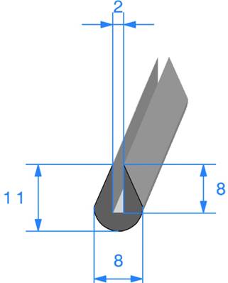 Profil REF 648 - joint en U - EPDM Noir -70 Shores A+/-5