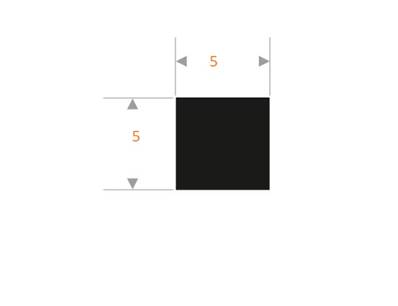 Profil REF BEP5x5 Bande EPDM Noir - 5X5 MM- 45 Shores A+/-5