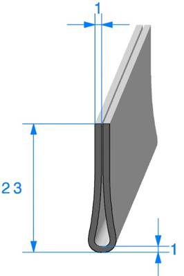 Profil REF 130A - joint en U - EPDM Noir -65 Shores A+/-5